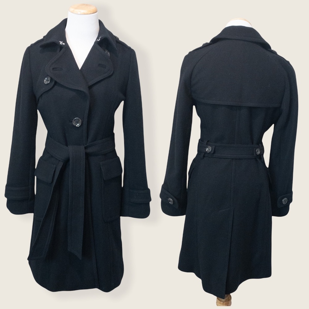 Banana Republic Black Wool Trench Coat